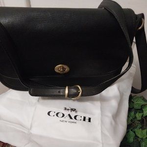 🔥Copy Vintage Classic Coach Black Leather Small Crossbody Bag 🔥